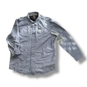 Wrangler ATG All Terrain Gear Shirt Large Gray Nylon Stretch Hiking‎ Utility